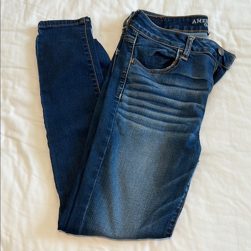 American Eagle Outfitters Blue Skinny Jeans with Stretch
